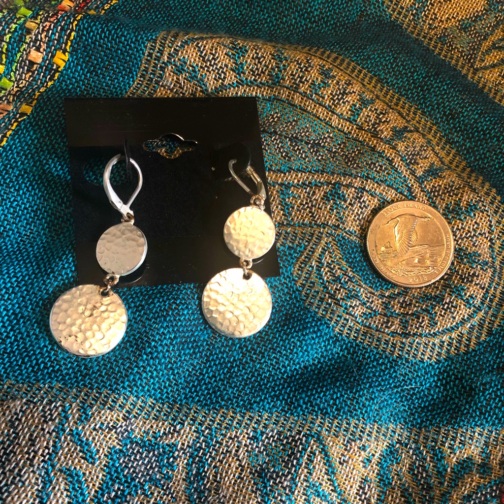 Flat Silver Dangle Earrings